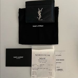 Saint Laurent Monogram Matelassé Leather Card Case